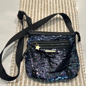 Juicy Couture Black and Blue Sequin Crossbody Bag